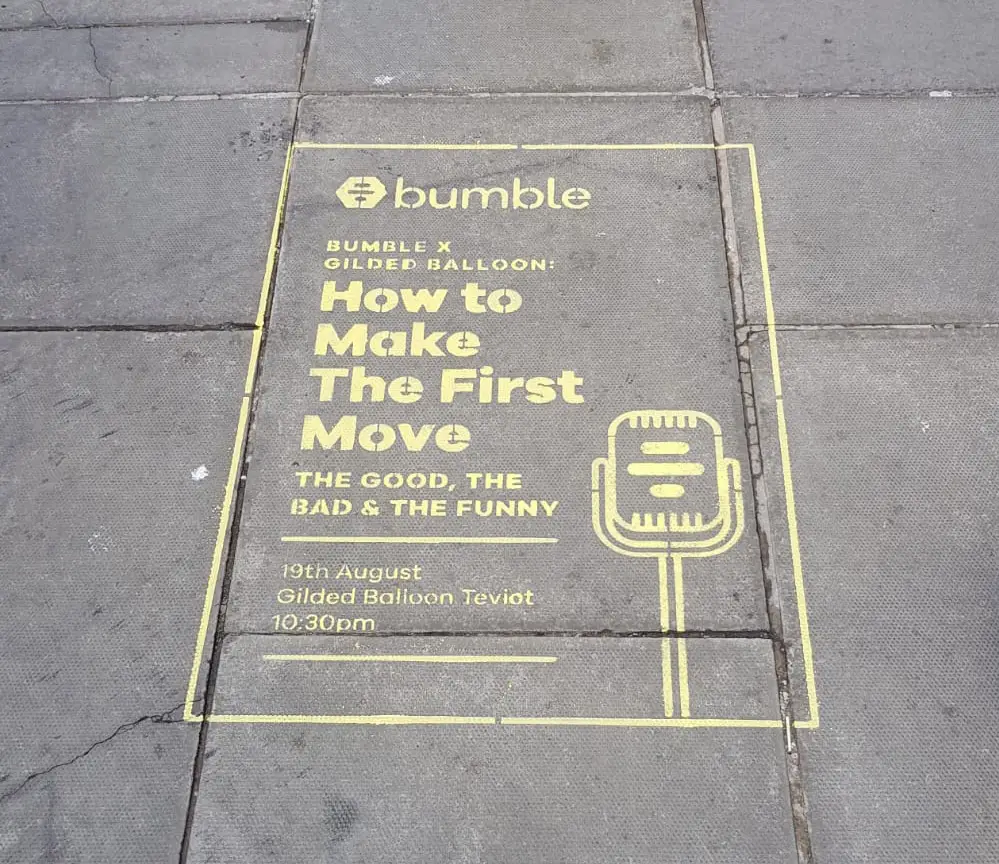 Bumble street bio paint advertising